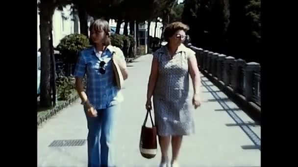 San Marino Olaszország Augusztus 1970 Turisták Nyaralni San Marino 1970 — Stock videók