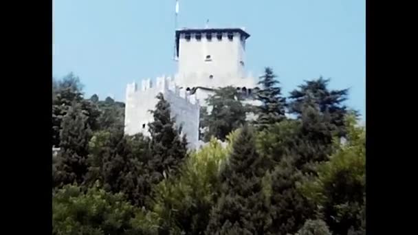 San Marino Italien Augusti 1970 Historiska Byggnader San Marino Talet — Stockvideo