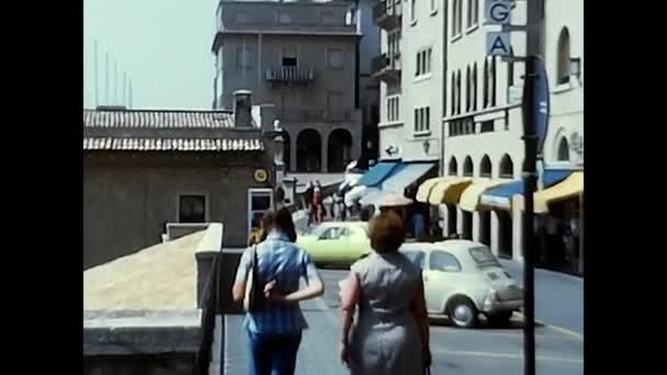 San Marino Italy August 1970 Tourists Vacation San Marino 1970S — Vídeos de Stock