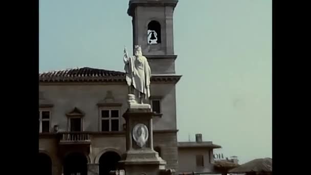 San Marino Italy August 1970 Republic Square San Marino 70S — Vídeos de Stock