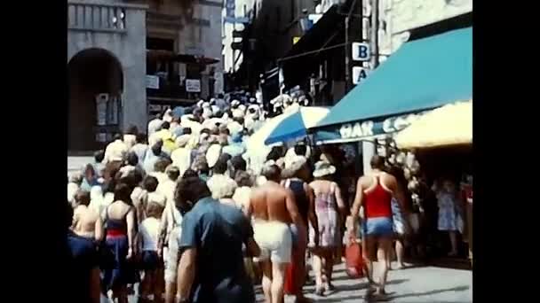 San Marino Italy August 1970 Tourists Vacation San Marino 1970S — Stok video