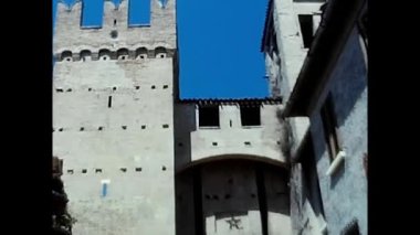 Brescia, İtalya 10 Ağustos 1970: 70 'lerde Brescia' daki tarihi saray
