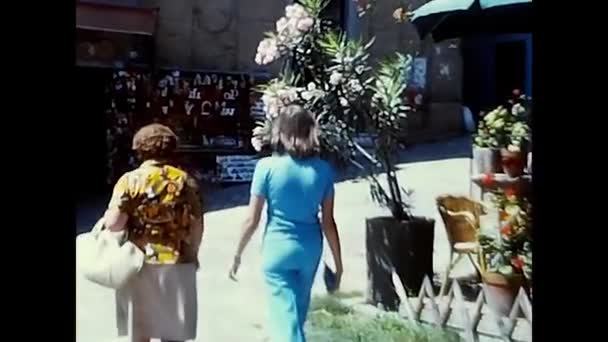 Brescia Italien August 1970 Touristen Brescia Den Siebziger Jahren — Stockvideo