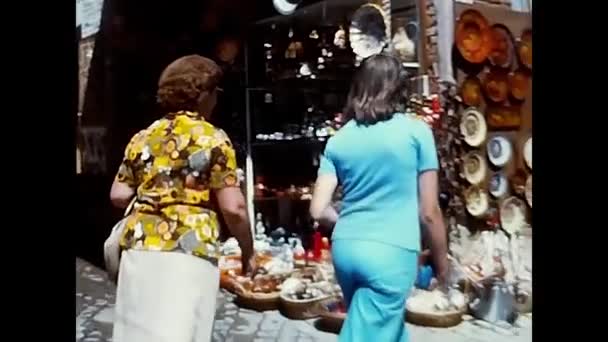 Brescia Italy August 1970 Tourists Brescia — ストック動画