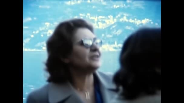 Como Italien Juni 1980 Frauen Unterhalten Sich Comer See Den — Stockvideo
