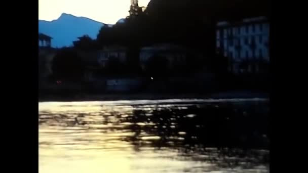 Como Italy June 1980 Sunset Lake Como 1980S — Vídeo de stock