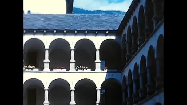 Vallese Schweiz Maj 1980 Historisk Byggnad Valais Från 1980 Talet — Stockvideo