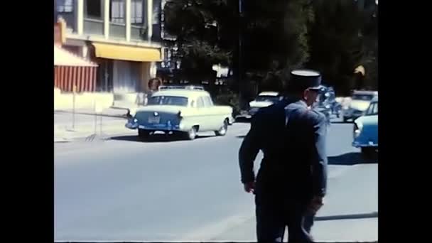 Vallese Switzerland May 1980 Traffic Policeman Valais 1980S — kuvapankkivideo