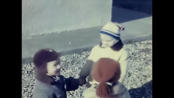 Milan Italy September 1960 People Having Fun 60S Countryside Children — Stock Video