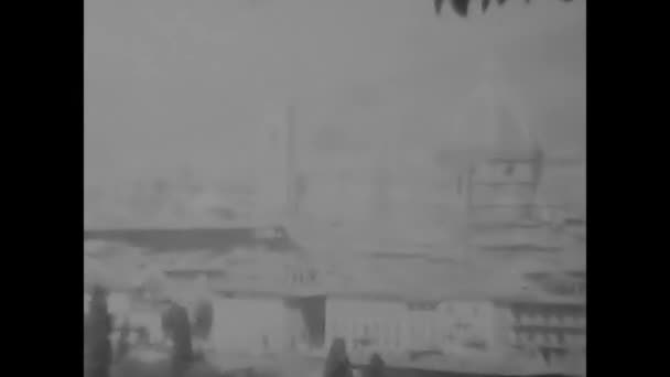 フィレンツェ イタリア1950年5月14日 1950年代の白黒のフィレンツェの風景 — ストック動画