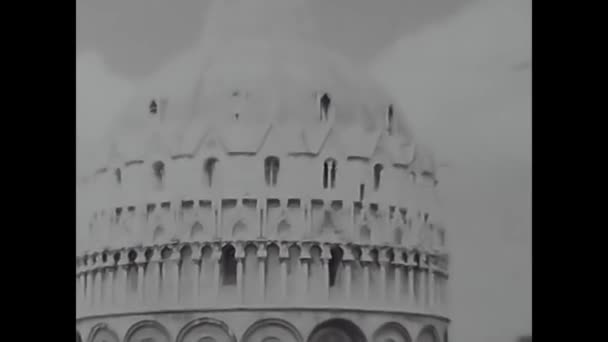 Pisa Italy Maj 1950 Pisa Och Lutande Torn Med Den — Stockvideo