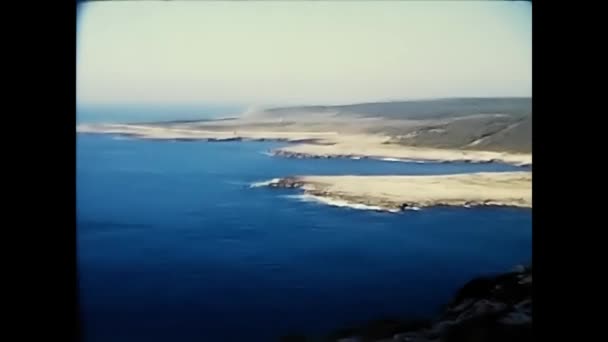 Salento Italská Červen 1970 Krajina Útesů Moře Salentu Letech — Stock video