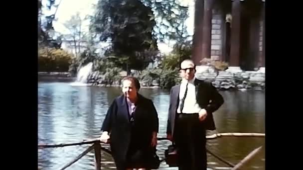 Roma Italy Maret 1960 Orang Orang Taman Villa Borghese Rome — Stok Video