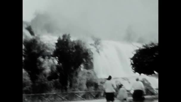 Terni Italië Mei 1950 Waterval Van Marmore Terni Zwart Wit — Stockvideo