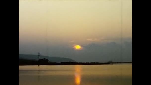 Argentario Włochy Czerwiec 1960 Zachód Słońca Nad Morzem Porto Ercole — Wideo stockowe