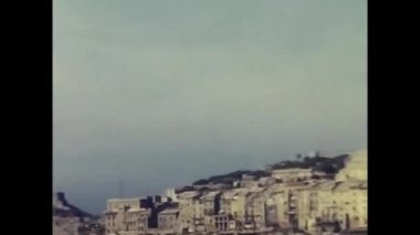 Roma, İtalya 10 Haziran 1960: Deniz manzarası ve 60 'ların evleri