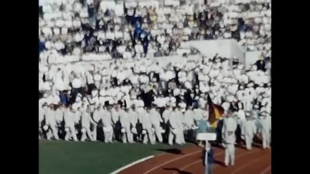 Rome Italië Maart 1960 Parade Het Stadion Een Sportevenement Jaren — Stockvideo