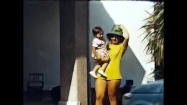 monteluco,italy may 12 1950:family on vacation during the 1950s