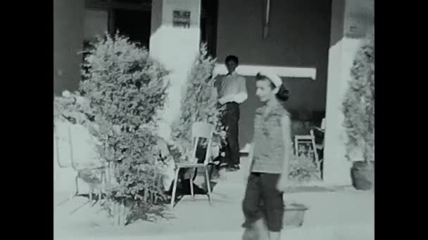 Livorno Тоскана Мая 1940 Люди Отпуске Тоскане Лет Черно Белом — стоковое видео