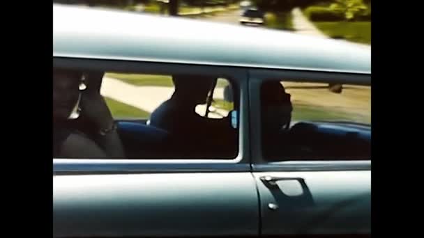 Niagara America May 1960 People Leave Vintage Cars America 60S — Stock Video