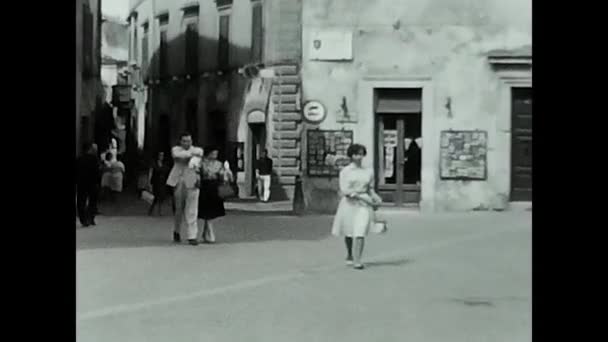 Florencia Italia Diciembre 1960 Turistas Florencia 1960 Blanco Negro — Vídeos de Stock