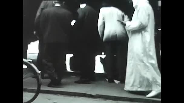 Φλωρεντία Ιταλία Δεκεμβρίου 1960 Άνθρωποι Τουρίστες Στη Φλωρεντία 1960 Μαύρο — Αρχείο Βίντεο