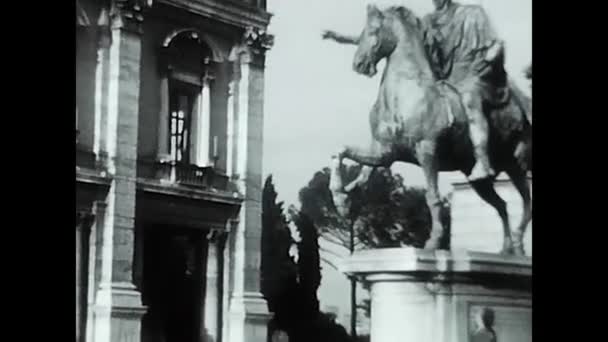 Florence Italy December 1960 Buildings Structures Florence Black White — Vídeo de Stock