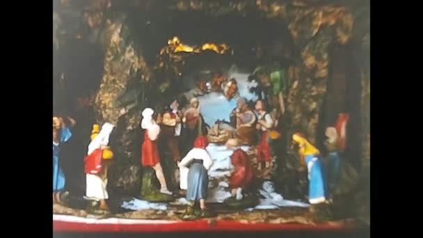 Rome Italy January 1970 Nativity Scene Christmas Period 70S — Vídeo de stock