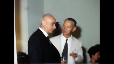 rome,italy 16 march 1960:invited to the wedding during lunch at the 60's restaurant