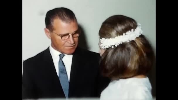 Rome Italy March 1960 Invited Wedding Lunch Restaurant — ストック動画