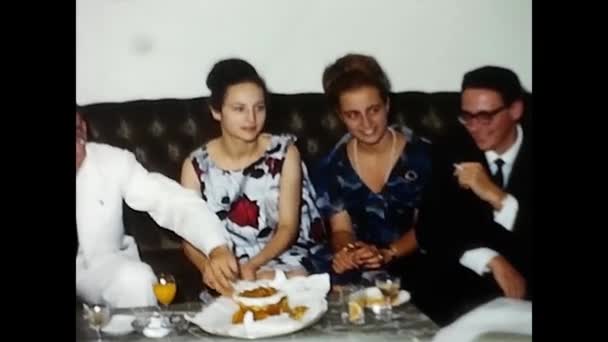 Rome Italy March 1960 Invited Wedding Lunch Restaurant — стокове відео