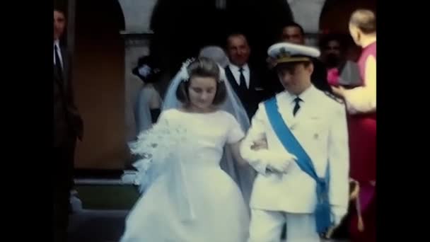 Rome Italy March 1960 Spouses Church Greet Guests — ストック動画