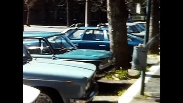 Florence Italy May 1960 Car Parked Seated Woman 60S Fur — Video Stock