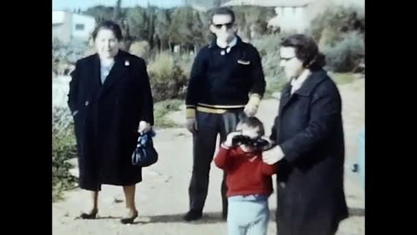 Argentario Italy March 1960 Family Car Holiday Argentario Cliff 60S — Stok Video