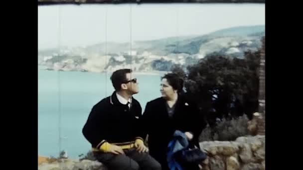 Argentario Italy March 1960 Family Car Holiday Argentario Cliff 60S — ストック動画