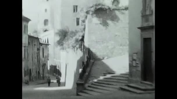 Gubbio Italy May 1960 Gubbio Country Life Black White People — Stock Video