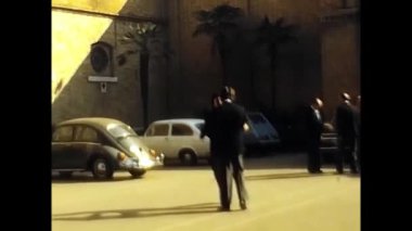 Rome, Italy April 1950 : relatives invited to a wedding outside the church in the 1950s