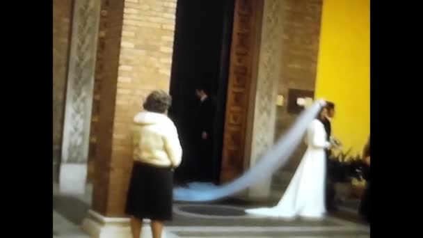 Rome Italy April 1950 Bride Went Out Church 1950S — Wideo stockowe