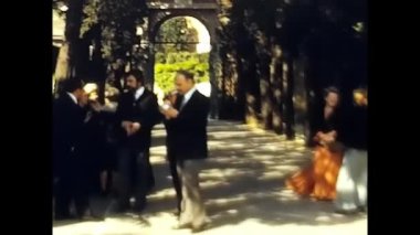 Rome, Italy April 1950 : relatives invited to a wedding outside the church in the 1950s