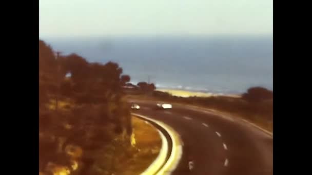 Bari Itália Maio 1950 Estrada Montanha Com Carros Movimento Bari — Vídeo de Stock