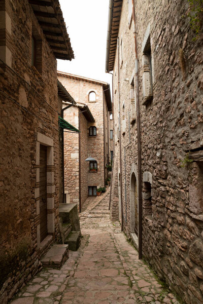 Alleys of Macerino, a historic stone town, inhabited only in summer