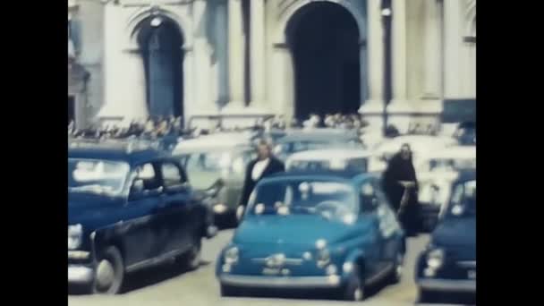 Pompei Italia Marzo 1960 Gente Pranzo Ristorante Vestita Elegantemente Dopo — Video Stock