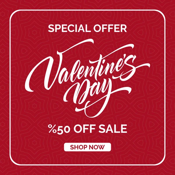 San Valentín Oferta Especial Venta Banner Diseño Día San Valentín — Vector de stock