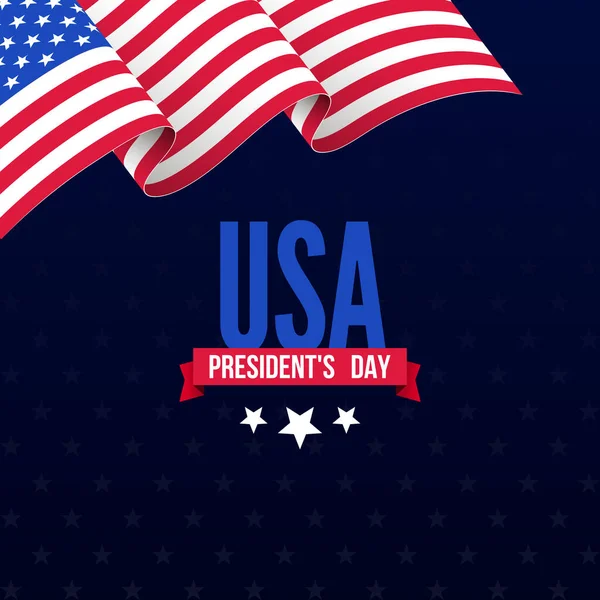 Feliz Día Los Presidentes Celebrar Diseño Con Ondear Bandera Nacional — Vector de stock