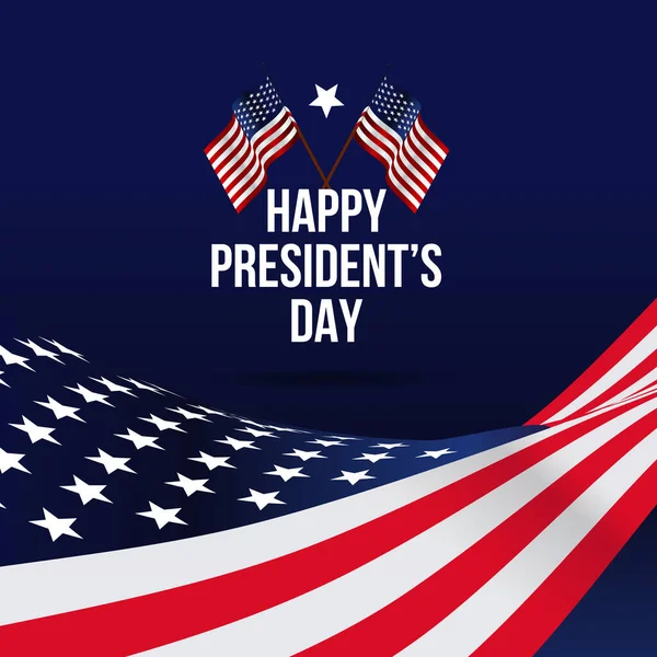 Feliz Dia Dos Presidentes Nos Eua Comemorar Design Com Acenando —  Vetores de Stock