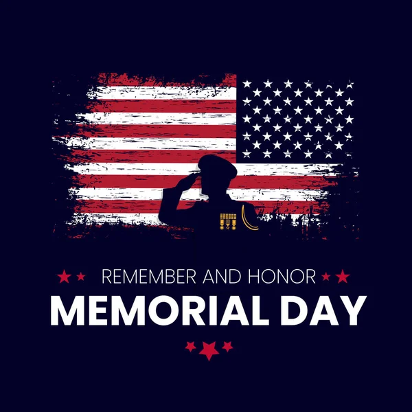 Memorial Day Usa Remember Honor Federal Holiday United States America — Stock Vector