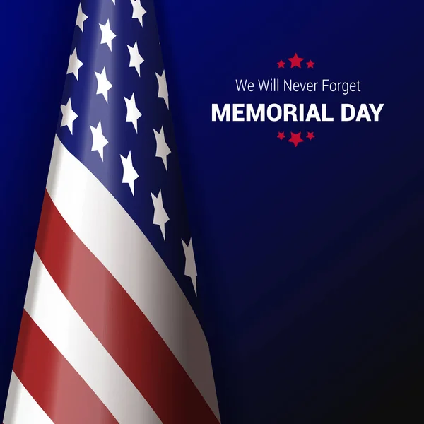 Memorial Day Nos Eua Lembra Honra Feriado Federal Nos Estados —  Vetores de Stock