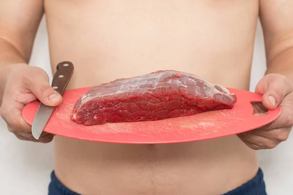 Κρέας Στον Πίνακα Για Κοπή — Φωτογραφία Αρχείου