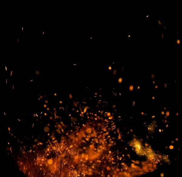Feuerfunken Auf Schwarzem Hintergrund Stockbild