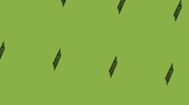 yeşil arkaplanda dönen tahta simge canlandırması